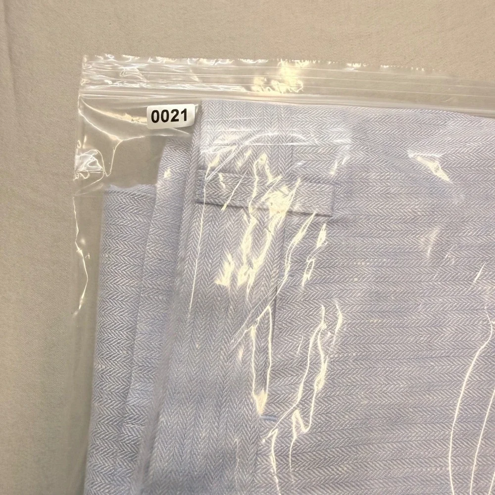 Charleston Khakis Mens Light Blue 100% Linen Herringbone Dress Pants 37R 32L
